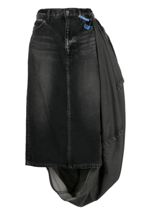 Maison MIHARA YASUHIRO Circle washed denim skirt - Black