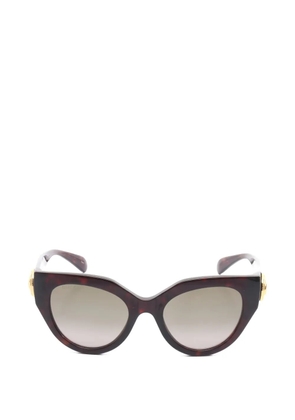 Gucci Pre-Owned 2020s cat-eye logo sunglasses - Brown
