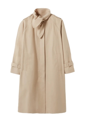 Claudie Pierlot tie-detail cotton trench coat - Neutrals