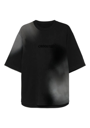 CROQUIS gradient-embellished logo T-shirt - Grey