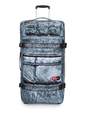 Eastpak x Diesel large Transit'R L denim-effect luggage - Blue