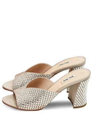 Miu Miu Pre-Owned embellished heeled sandals - Grey