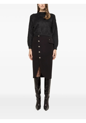 NISSA button-detail midi skirt - Black