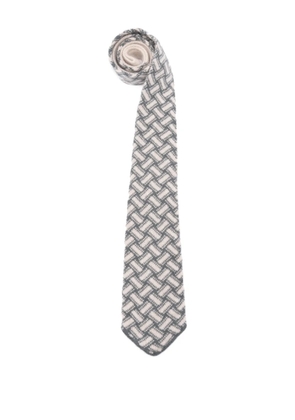 Drumohr patterned cashmere tie - Neutrals