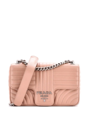 Prada Pre-Owned Chain Flap Shoulder Bag Diagramme Quilted Leather Medium crossbody bag - Neutrals