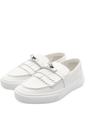 Hermès Pre-Owned Game leather slip-on loafers - White