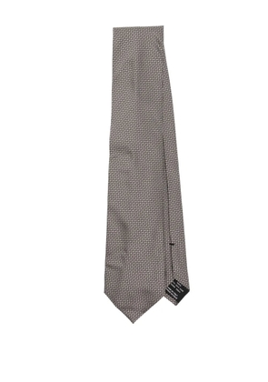 TOM FORD geometric-jacquard tie - Grey