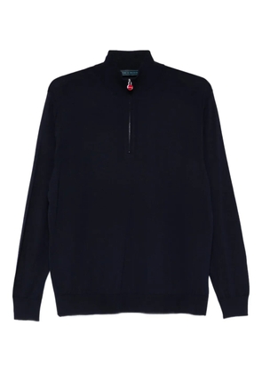 Kiton zip-up mock-neck sweater - Blue