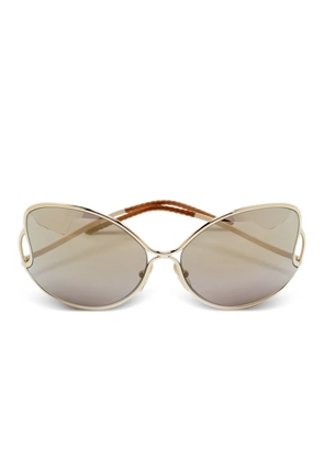 Fendi Pre-Owned oversized sunglasses - Gold