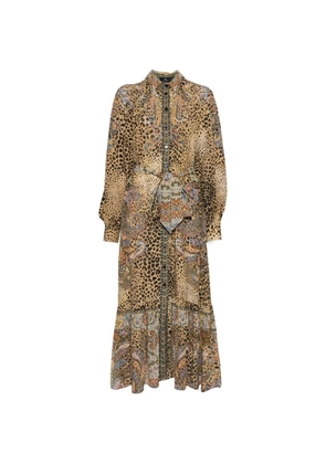 ETRO paisley animal-print midi dress - Brown