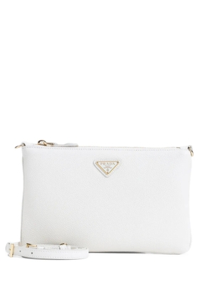 Prada triangle-logo clutch bag - White
