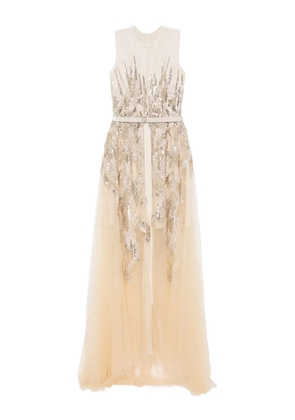 Saiid Kobeisy embroidered dress - Neutrals