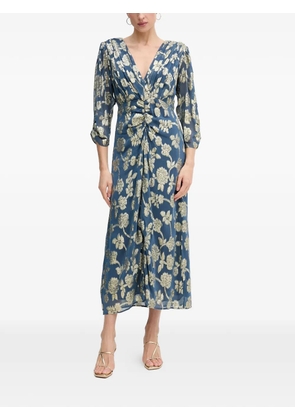 Hoss Intropia floral-print V-neck midi dress - Blue