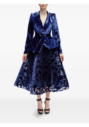 ARAFTU lace-skirt velvet-blazer suit - Blue