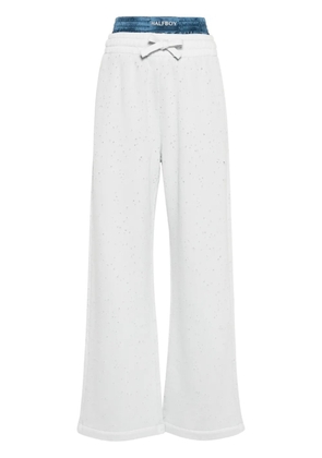 Halfboy layered straight-leg track pants - Blue
