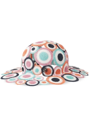 Maison Michel Pat cut-out straw hat - Blue