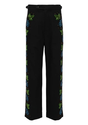 BODE Beaded Concord embroidered trousers - Black