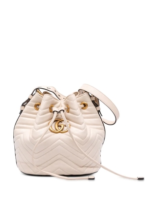 Gucci Pre-Owned 2016-2025 GG Marmont Matelasse Leather Bucket Bag satchel - White