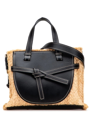 Loewe Pre-Owned 2010-2025 Small Raffia and Leather Gate Top Handle Bag satchel - Brown