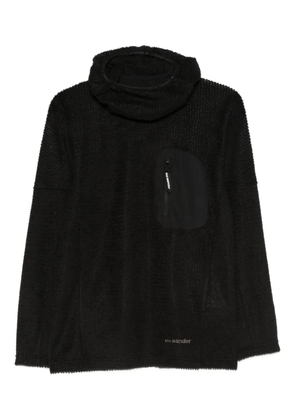 and Wander zip-pocket hoodie - Black