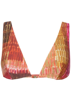 Lenny Niemeyer abstract-print triangle bikini top - Red