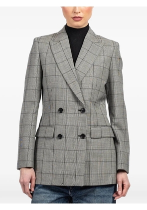 Nili Lotan plaid-pattern double-breasted blazer - Grey