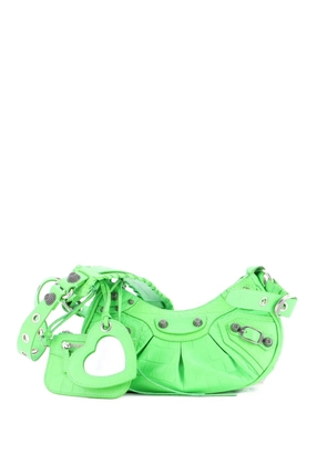 Balenciaga Pre-Owned Le Cagole Giant Studs Shoulder Bag Crocodile Embossed Leather XS hobo bag - Green