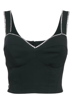 Philip B rhinestone embellishment bustier top - Black