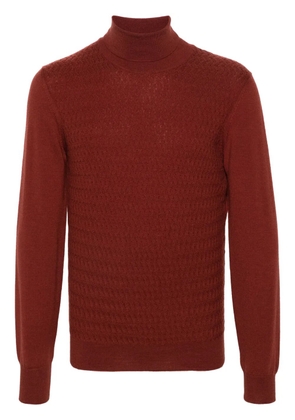 Corneliani embossed-knit virgin-wool jumper - Red