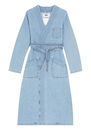 MM6 Maison Margiela collarless trench coat - Blue