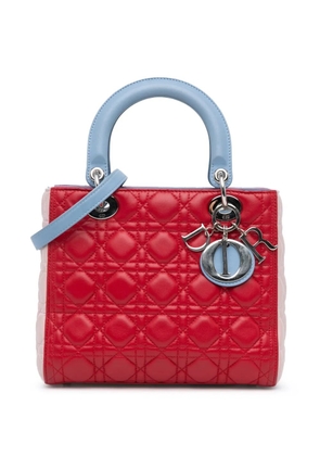 Christian Dior Pre-Owned 2014 Medium Tricolor Lambskin Cannage Lady Dior satchel - Multicolour