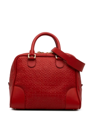 Loewe Pre-Owned 2010-2025 Anagram Embossed Leather Amazona 75 satchel - Red