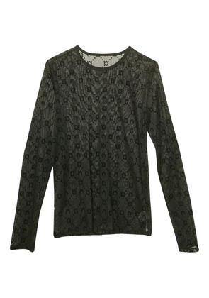 Marine Serre mesh jacquard long-sleeve top - Black