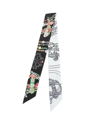 Hermès Pre-Owned 2010-2025 Brides de Gala en Fleurs Silk Twilly Scarf scarves - Black
