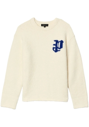 Purple Brand intarsia-knit logo jumper - White