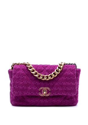 CHANEL Pre-Owned 2019 Large Tweed 19 Flap satchel - Purple