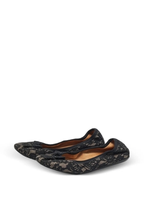 Ferragamo Pre-Owned lace bow ballet flats - Black