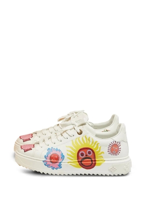 Louis Vuitton Pre-Owned playful-motif leather sneakers - White