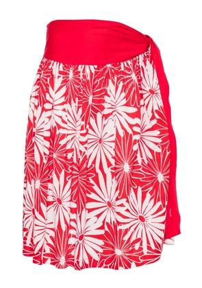 Saint Laurent Pre-Owned 1970s floral-print midi skirt - Red