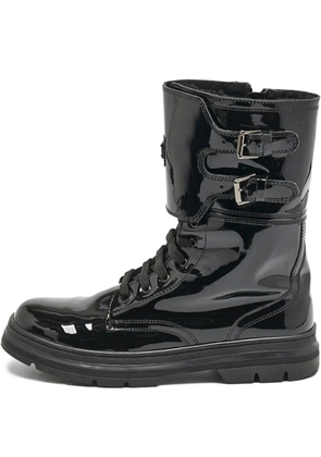 Dolce & Gabbana Pre-Owned patent-finish combat boots - Black