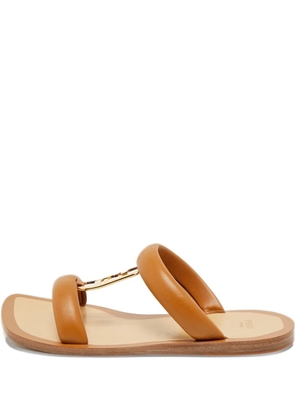 Fendi Pre-Owned leather slide sandals - Brown