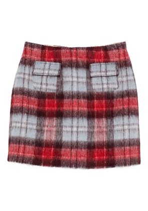 Nº21 flap-pocket checked mini skirt - Red