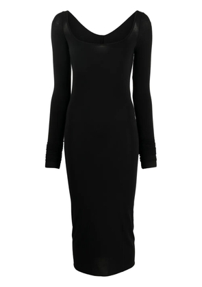 Rick Owens Lilies long-sleeve scoop-neck midi dress - Black