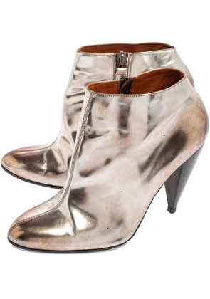 Lanvin Pre-Owned 100mm pointed-toe ankle boots - Gold