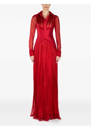 ARAFTU pleated maxi dress - Red