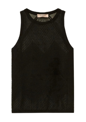 TWINSET mesh tank top - Black
