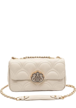 Isla quilted appliqué shoulder bag - White