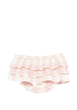Gimaguas Jardin plaid-patern ruffled shorts - Pink
