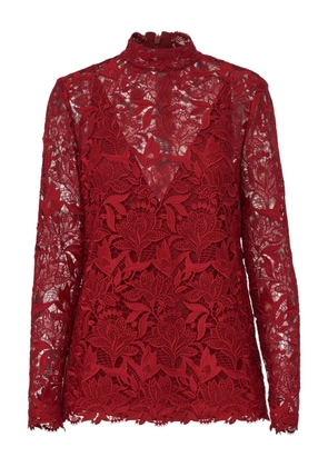Carolina Herrera floral-lace blouse - Red