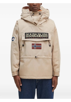 Napapijri logo-patch hooded jacket - Neutrals